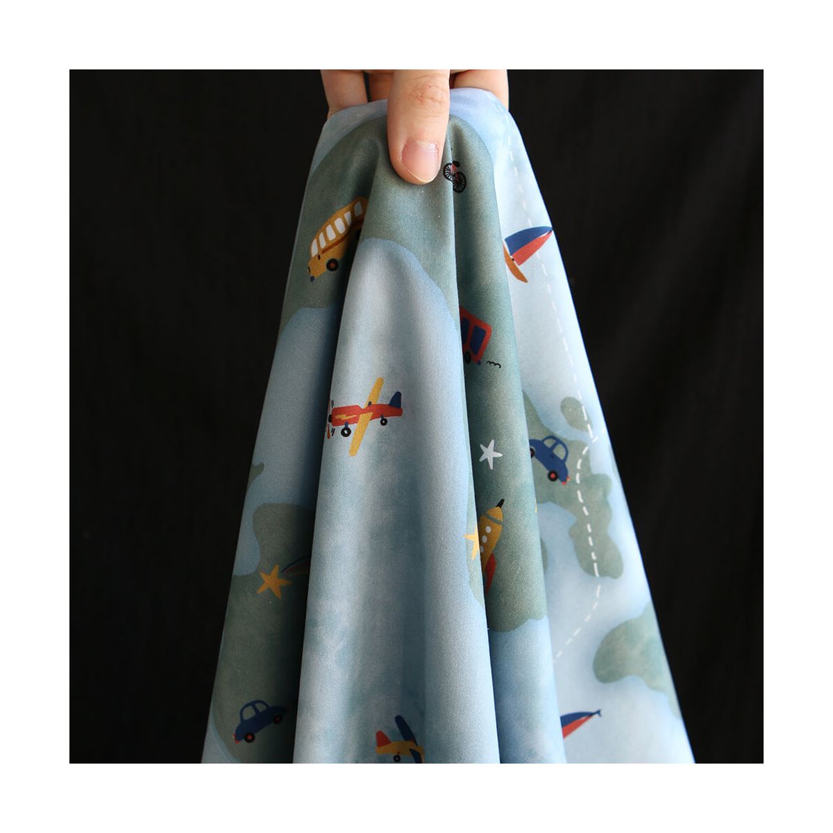 copie de Popeline de coton imprimé fleurs vert et jaune