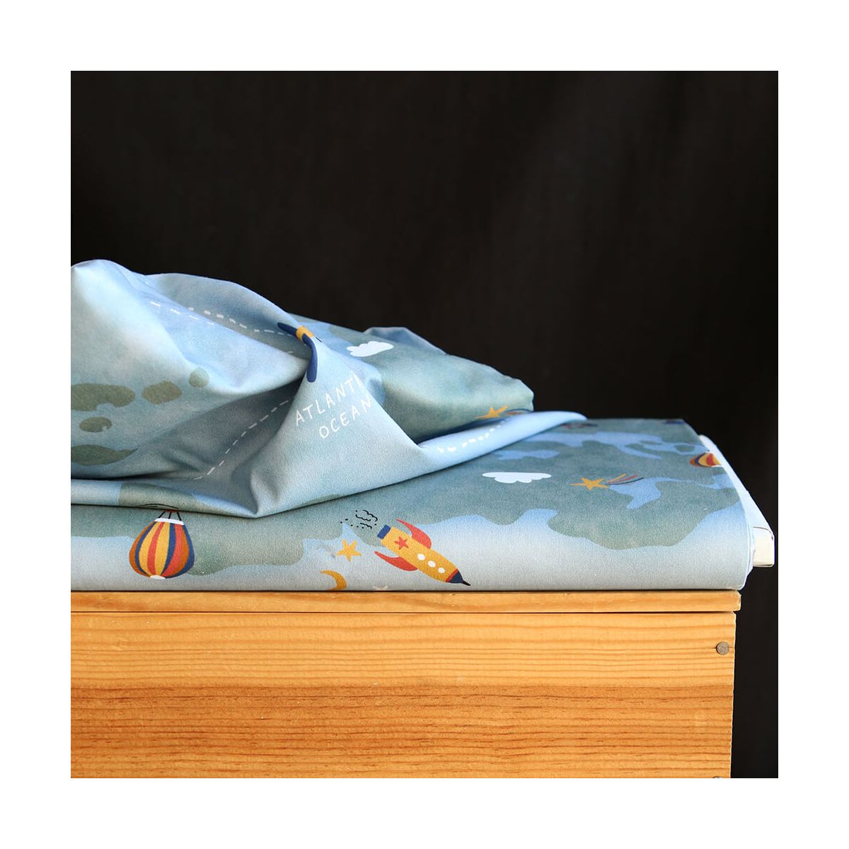 copie de Popeline de coton imprimé fleurs vert et jaune