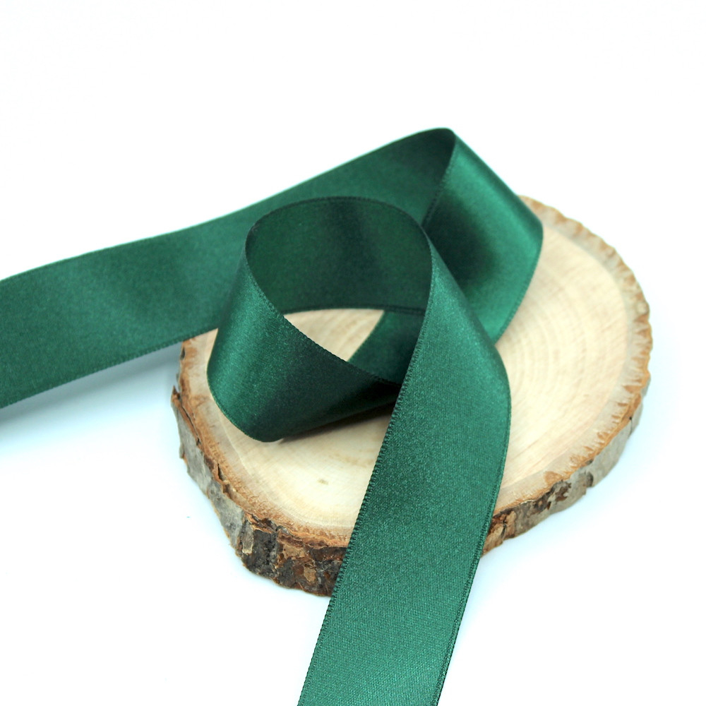 Ruban satin 25mm x1m vert sapin