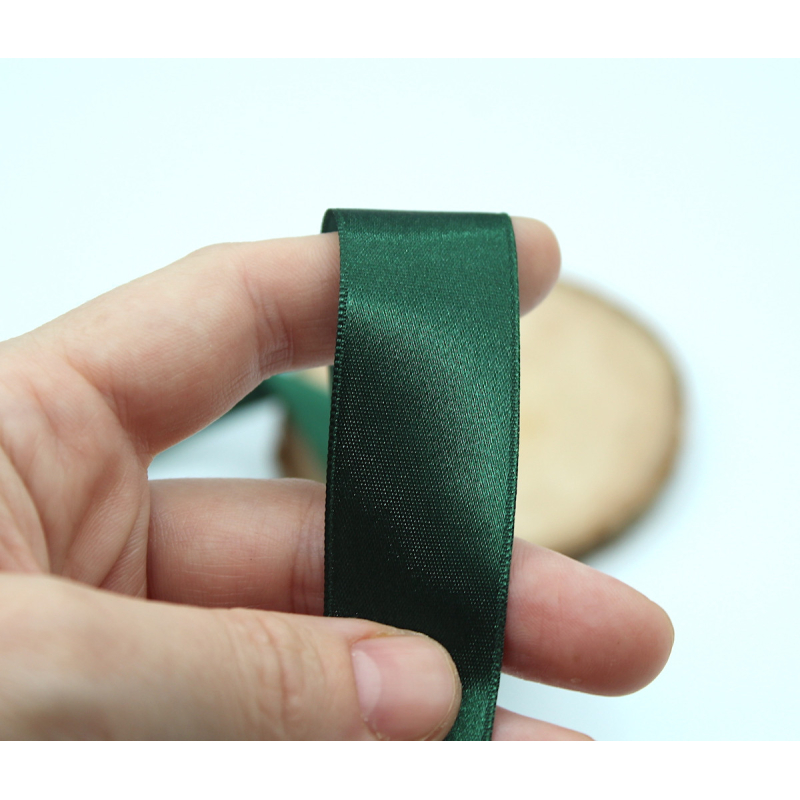 Ruban satin 25mm x1m vert sapin