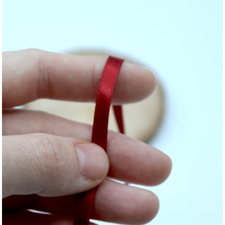 Ruban satin 6mm x1m rouge Hermès