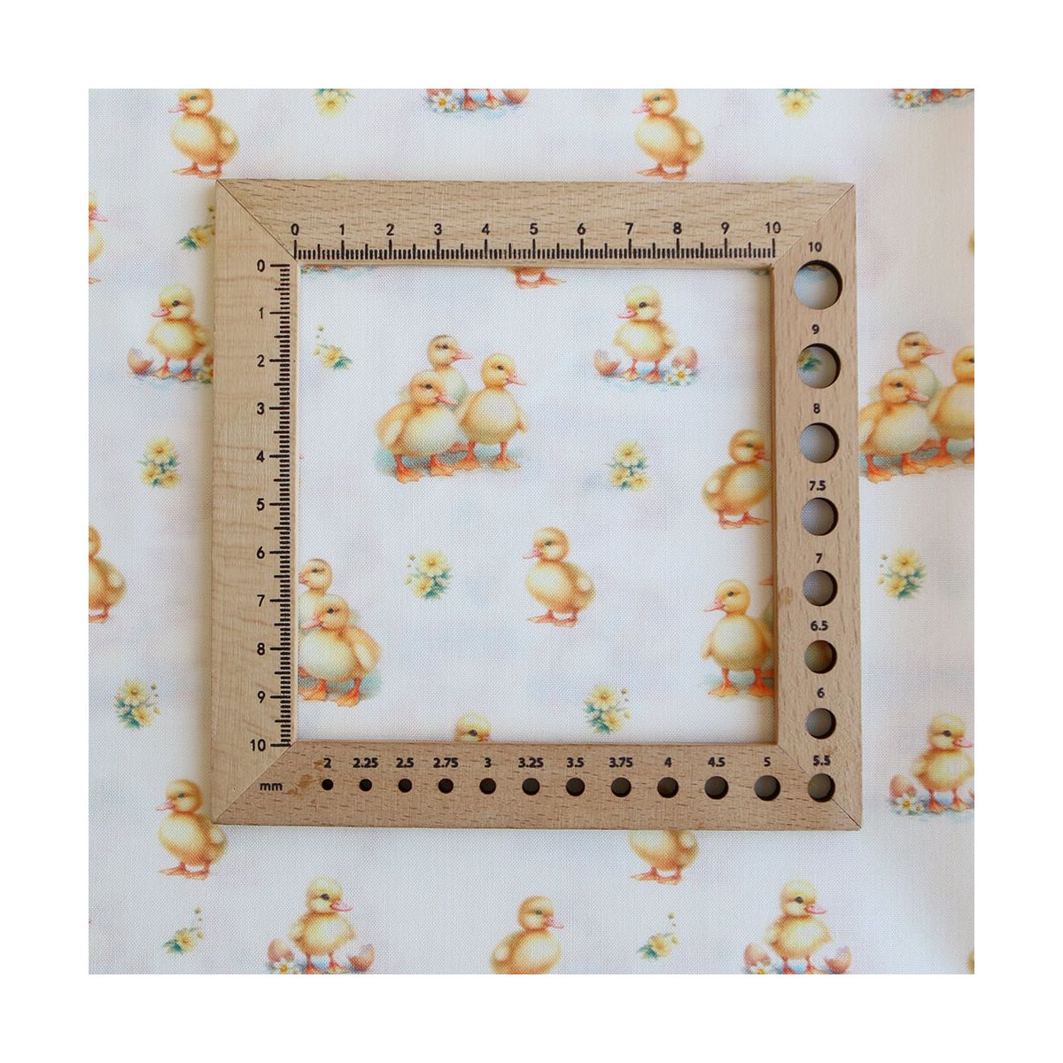 Gaston - Popeline douce coton organique fond écru imprimé canetons