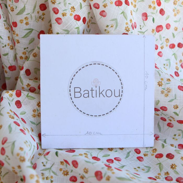 Cerisa - Popeline de coton BIO flamée / rustique motif cerise