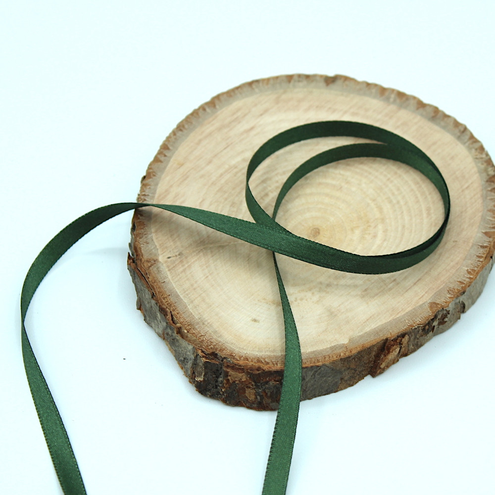 Ruban satin 6mm x1m vert cèdre
