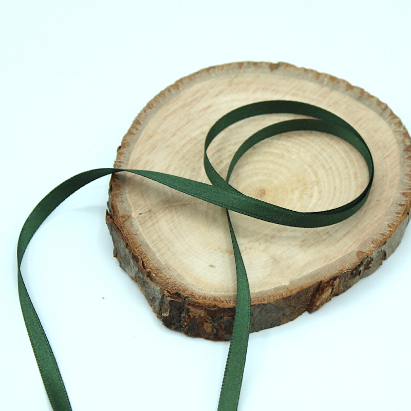 Ruban satin 6mm x1m vert cèdre