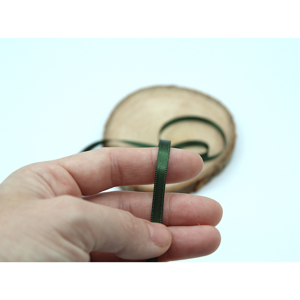 Ruban satin 6mm x1m vert cèdre