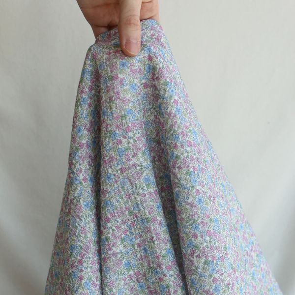 Victoire - Double gaze de coton BIO motif petites fleurs pastel 2