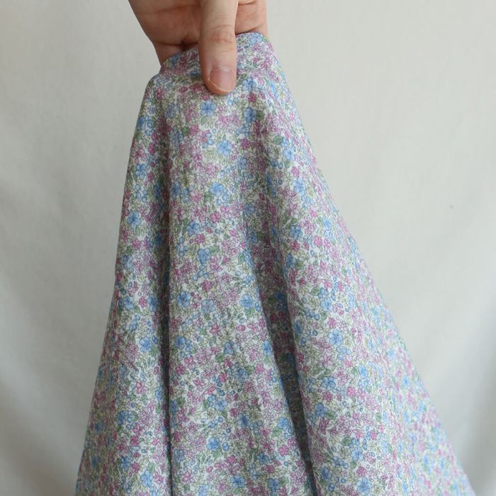 Victoire - Double gaze de coton BIO motif petites fleurs pastel
