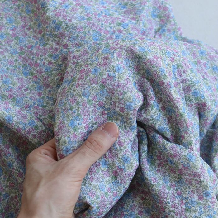 Victoire - Double gaze de coton BIO motif petites fleurs pastel