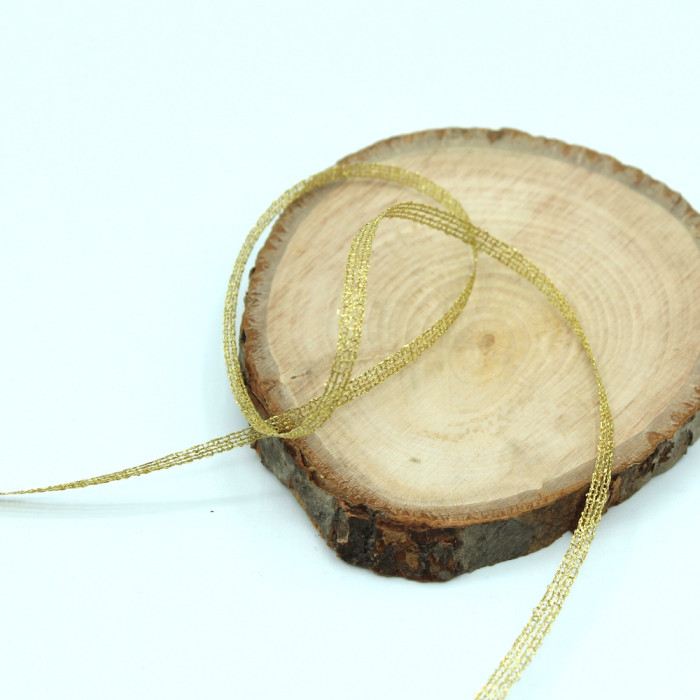 Ruban métallisé or 3mm x1m doré