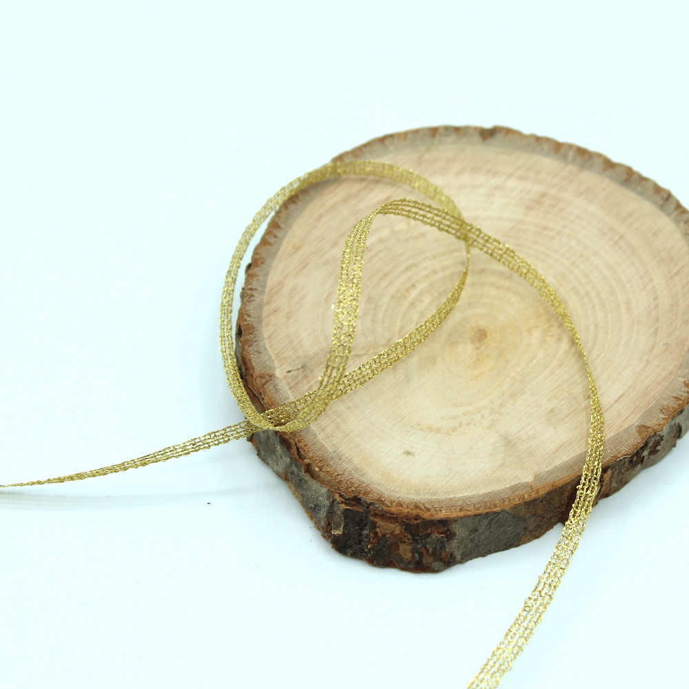 Ruban métallisé or 3mm x1m doré