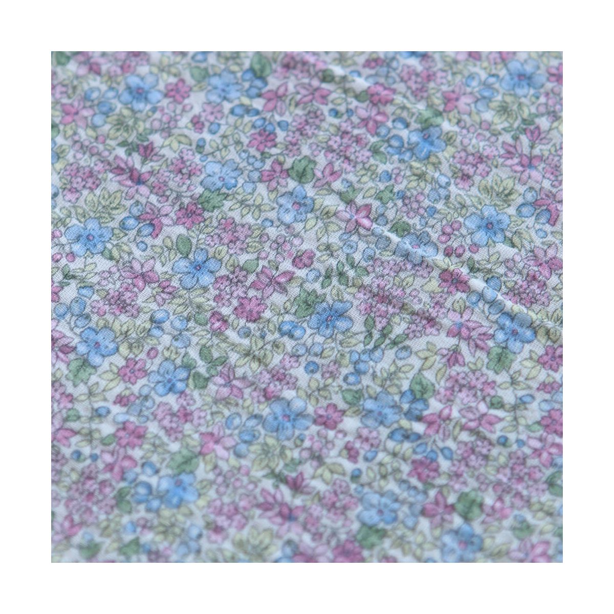 Victoire - Double gaze de coton BIO motif petites fleurs pastel