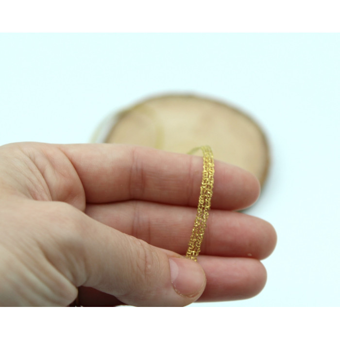 Ruban métallisé or 3mm x1m doré