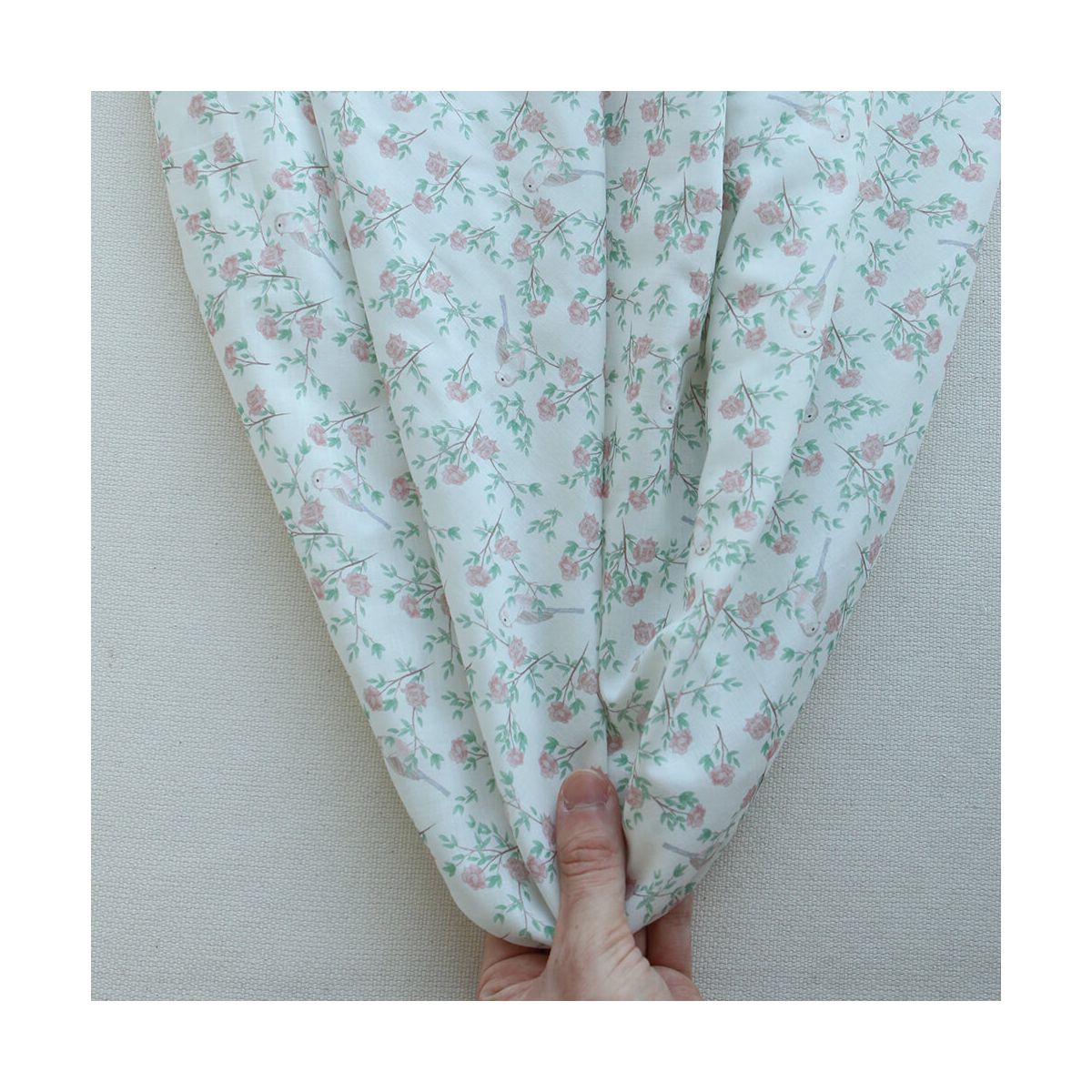 Azura - Batiste de coton douce à imprimé fleuri & oiseaux