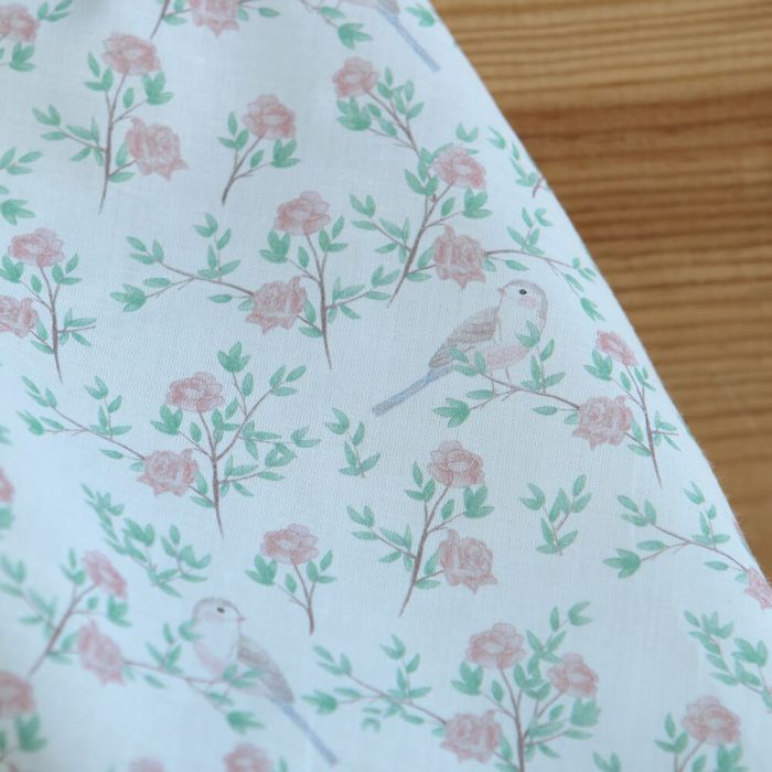 Azura - Batiste de coton douce à imprimé fleuri & oiseaux