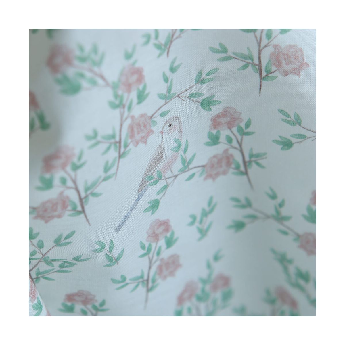 Azura - Batiste de coton douce à imprimé fleuri & oiseaux