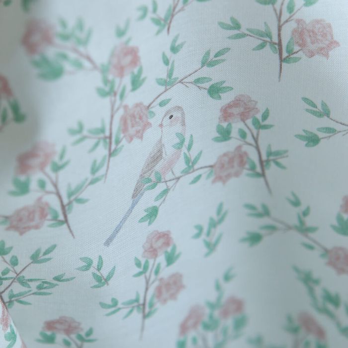 Azura - Batiste de coton douce à imprimé fleuri & oiseaux