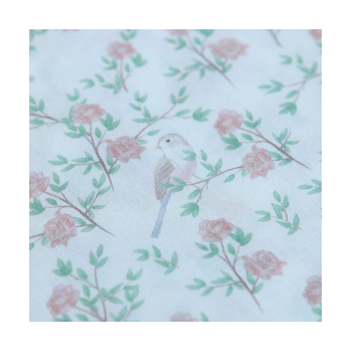 Azura - Batiste de coton douce à imprimé fleuri & oiseaux