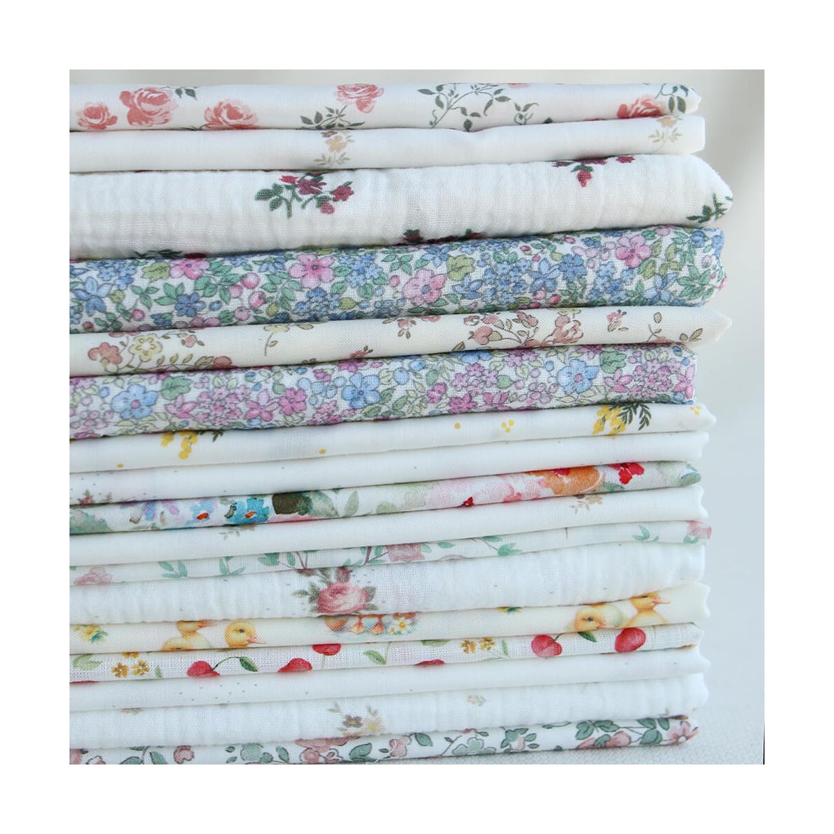 Azura - Batiste de coton douce à imprimé fleuri & oiseaux