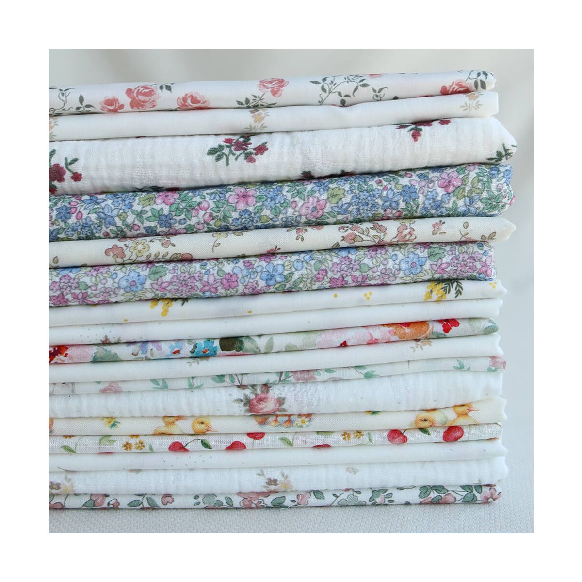 Azura - Batiste de coton douce à imprimé fleuri & oiseaux