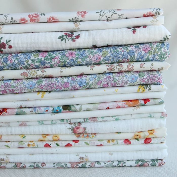 Azura - Batiste de coton douce à imprimé fleuri & oiseaux