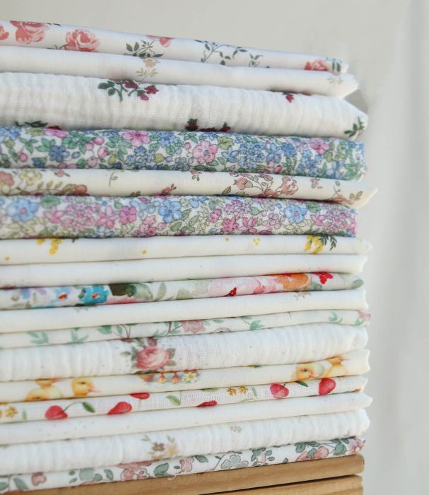 Azura - Batiste de coton douce à imprimé fleuri & oiseaux