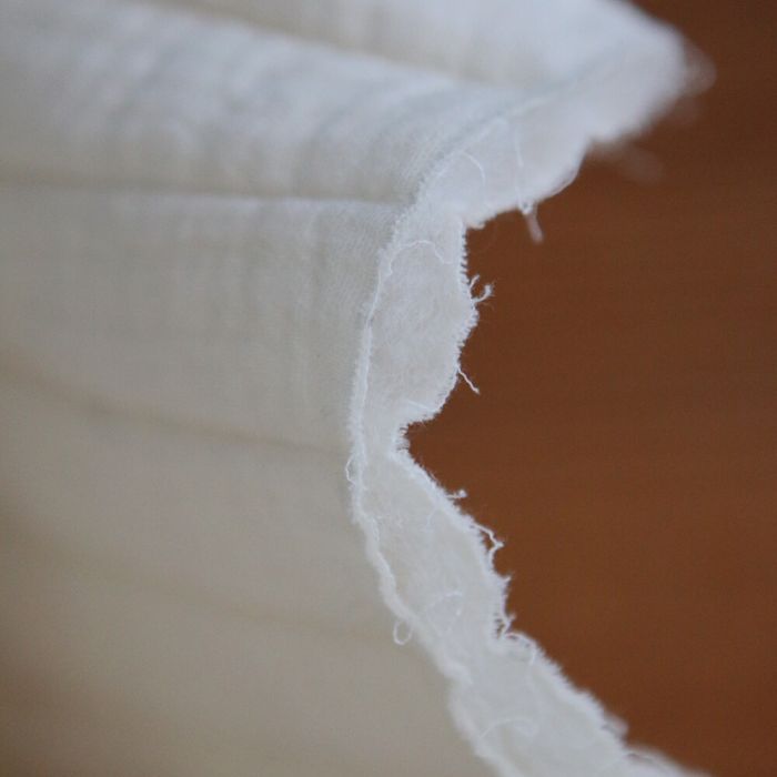 Tissu matelassé double gaze coton uni écru rayures