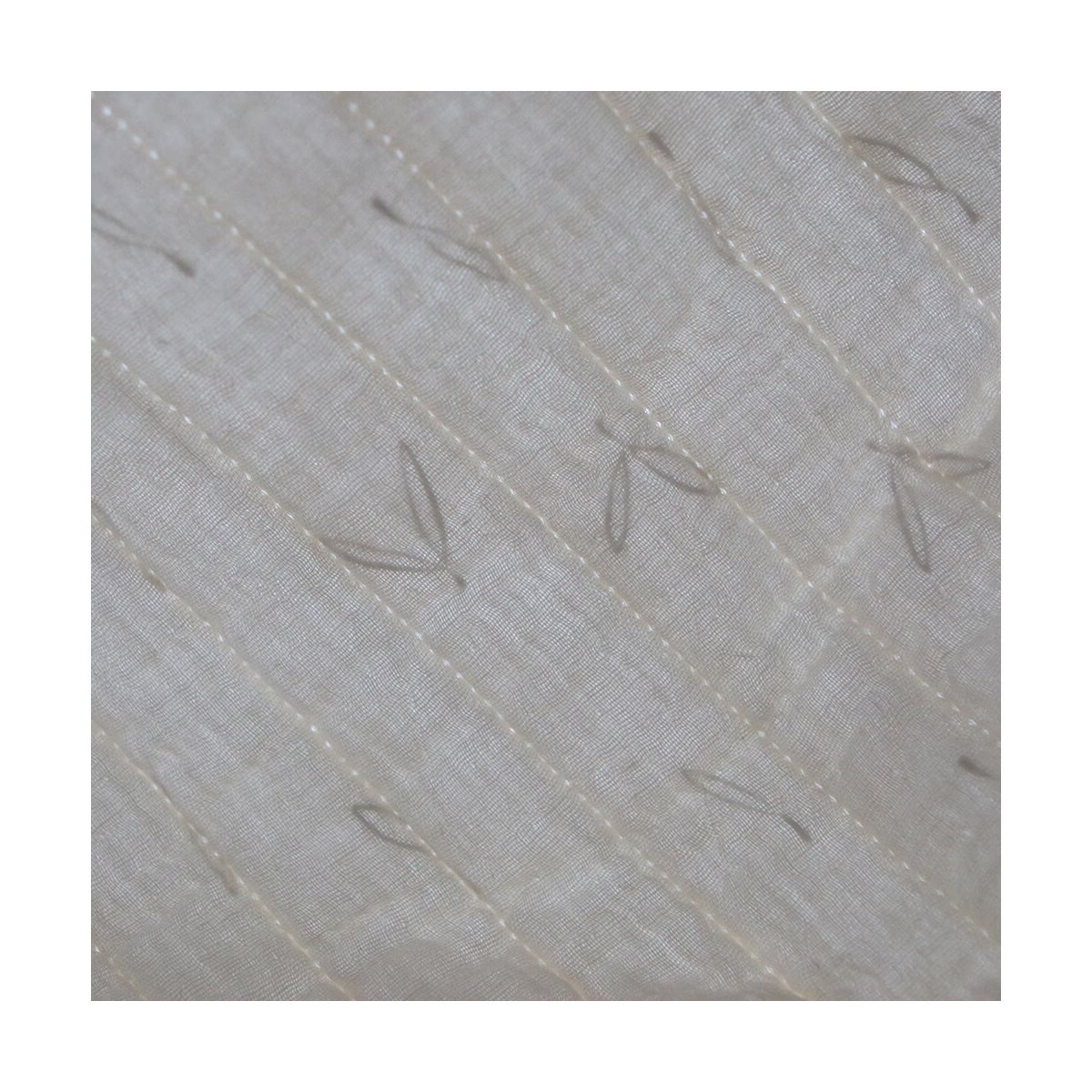 Tissu matelassé double gaze coton uni écru rayures