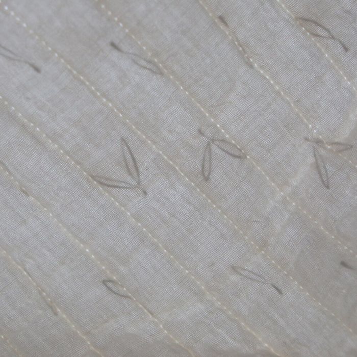 Tissu matelassé double gaze coton uni écru rayures