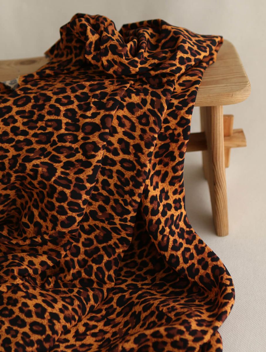 Viscose Ecovero imprimé léopard Graou coloris feu