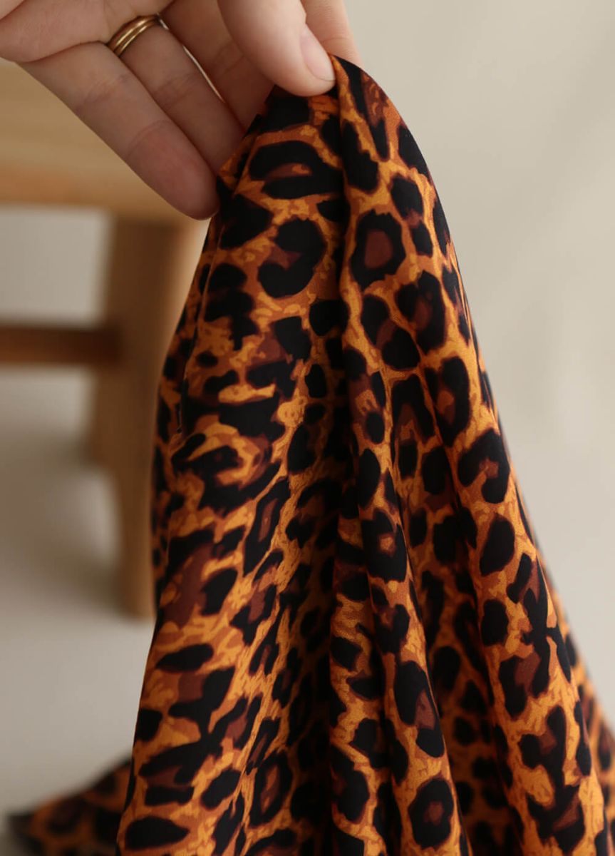 Viscose Ecovero imprimé léopard Graou coloris feu