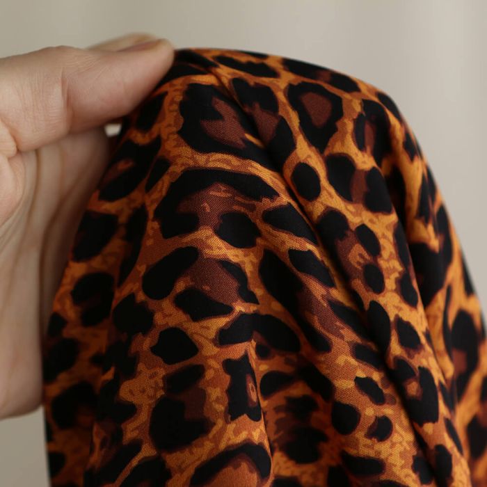 Viscose Ecovero imprimé léopard Graou coloris feu