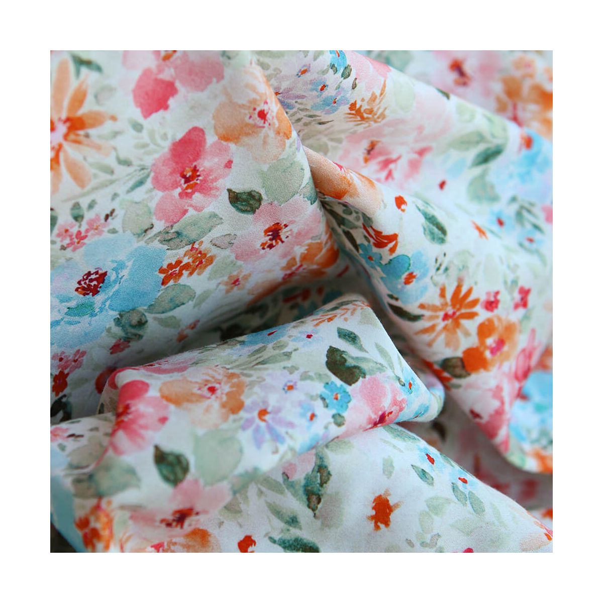 Suzon - Batiste de coton douce à imprimé fleuri aquarelle