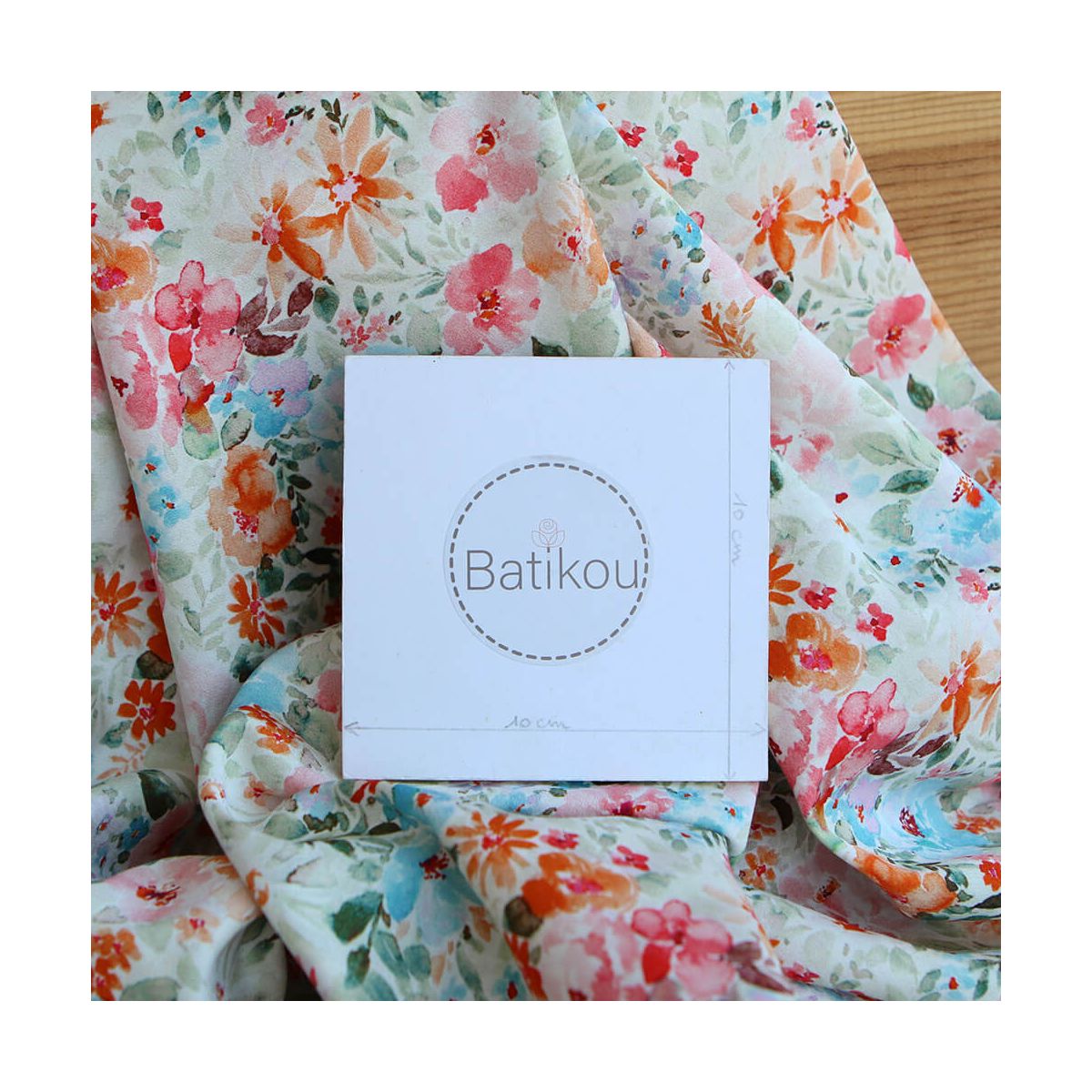 Suzon - Batiste de coton douce à imprimé fleuri aquarelle