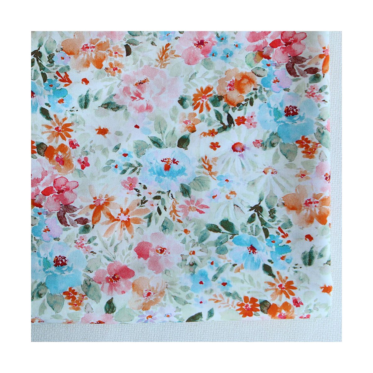 Suzon - Batiste de coton douce à imprimé fleuri aquarelle