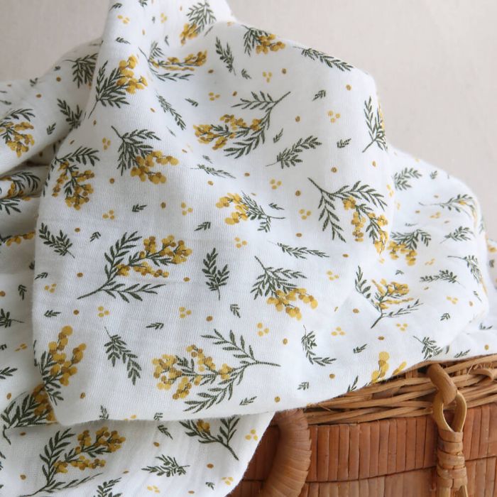 Mimosa - Double gaze de coton BIO motif exclusif