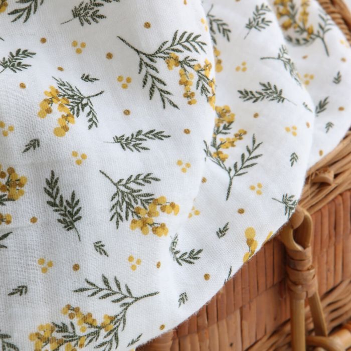 Mimosa - Double gaze de coton BIO motif exclusif