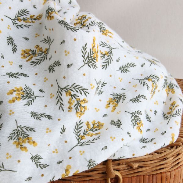 Mimosa - Double gaze de coton BIO motif exclusif