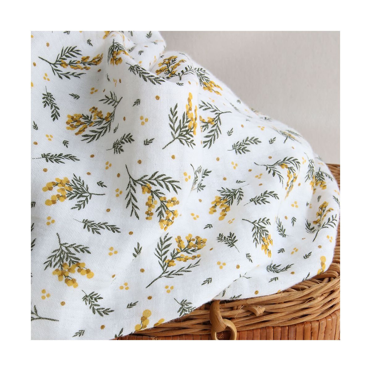 Mimosa - Double gaze de coton BIO motif exclusif