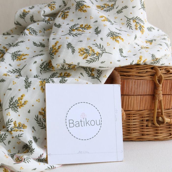Mimosa - Double gaze de coton BIO motif exclusif