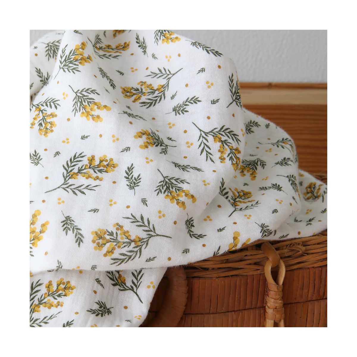 Mimosa - Double gaze de coton BIO motif exclusif