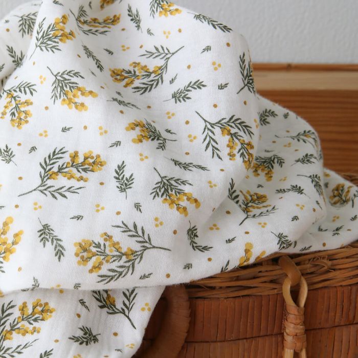 Mimosa - Double gaze de coton BIO motif exclusif