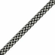 Ruban tissé chevrons noir blanc 10mm x1m