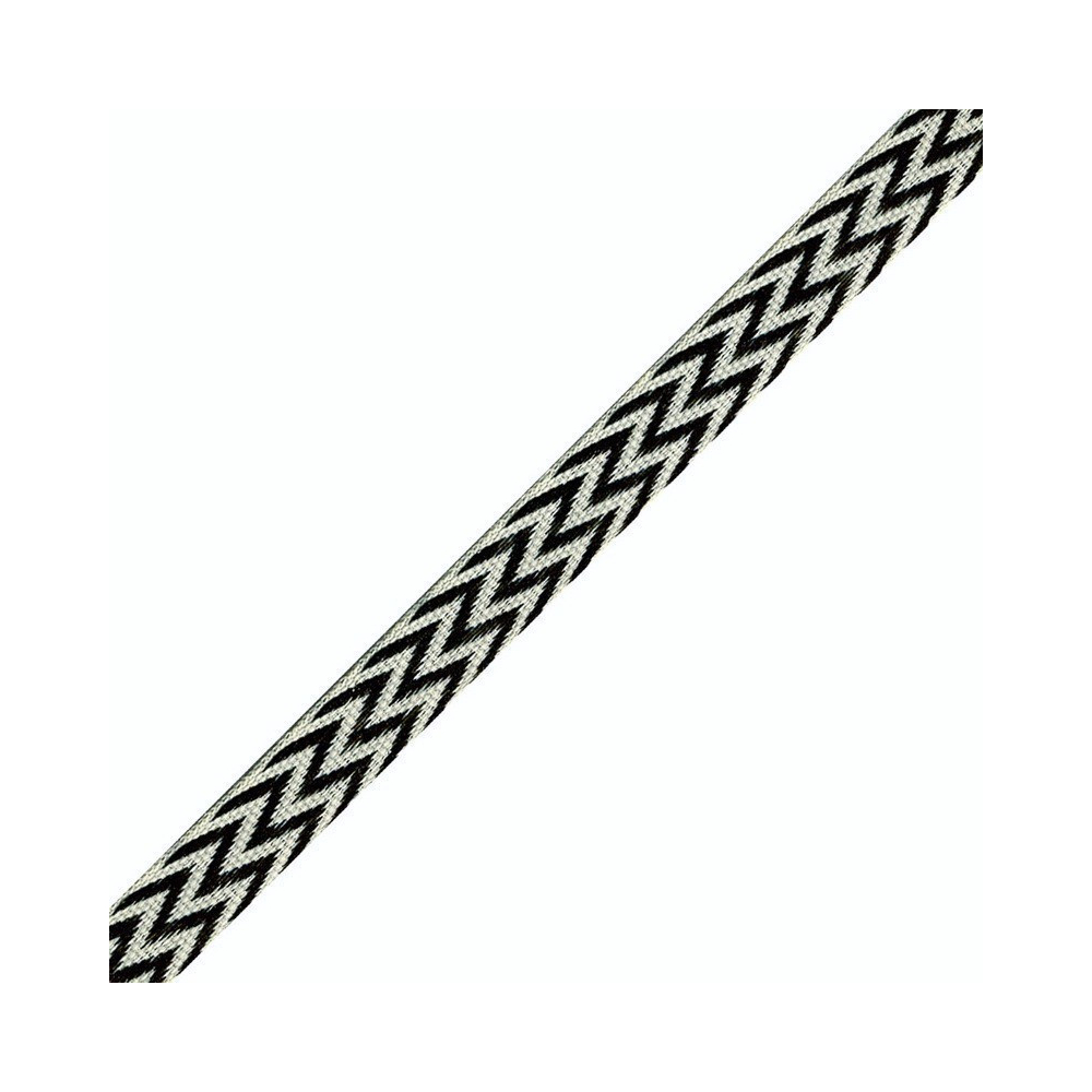 Ruban tissé chevrons noir blanc 10mm x1m