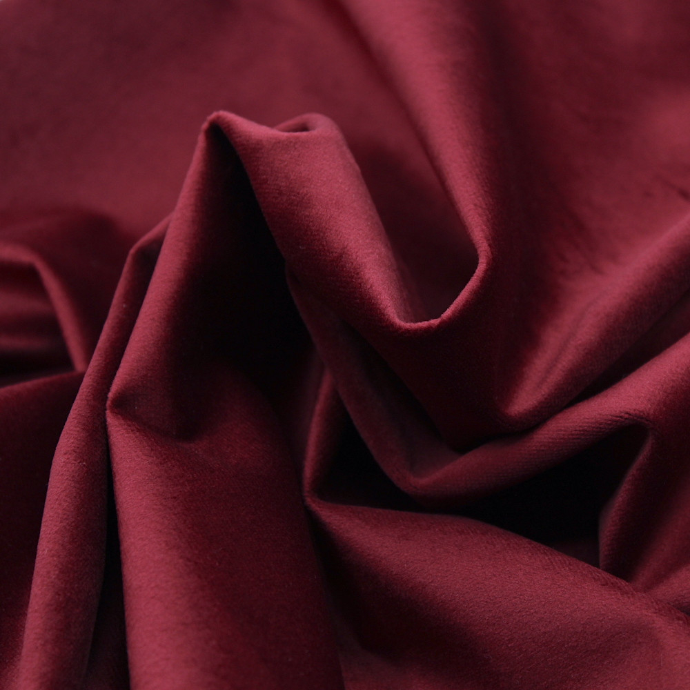 Velours ras coton organique coloris bordeaux