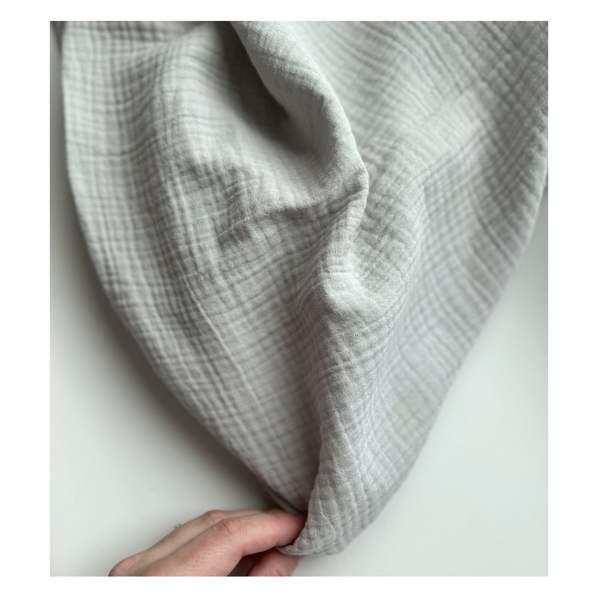 Double gaze de coton BIO unie gris perle Tissus issus de l'agriculture biologique  - 6