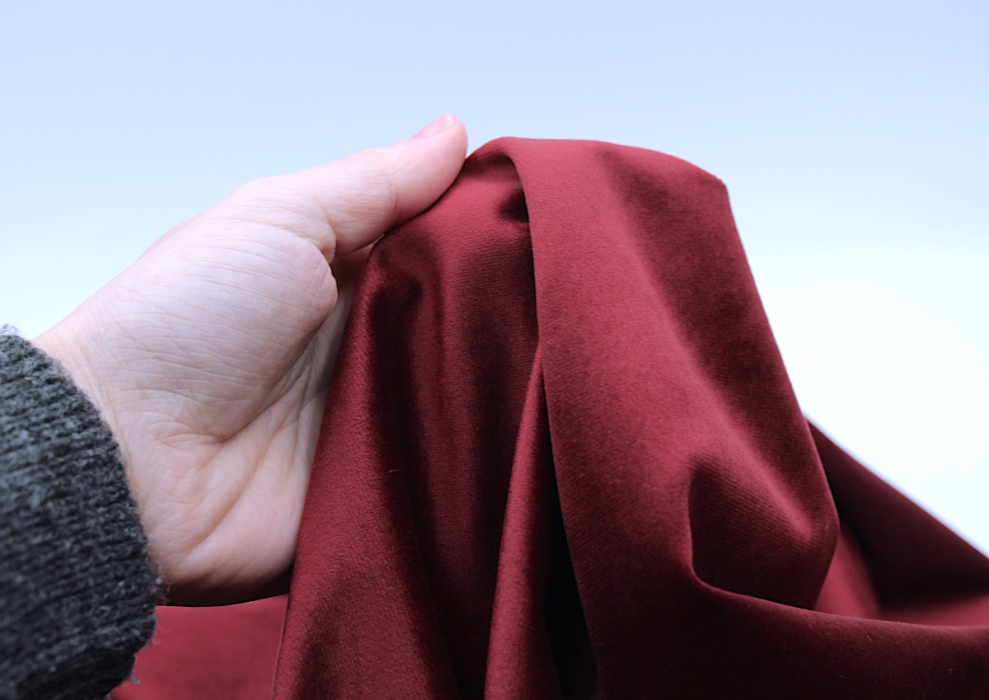 Velours ras coton organique coloris bordeaux