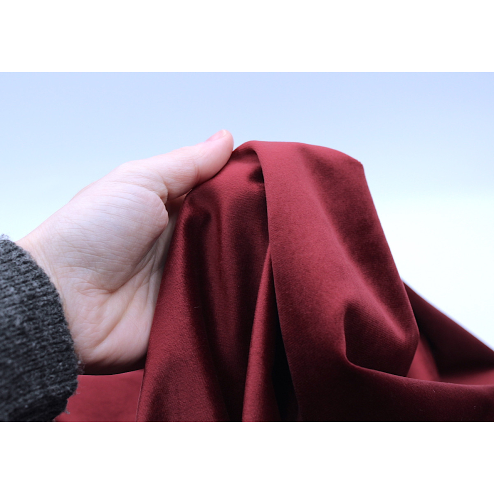 Velours ras coton organique coloris bordeaux