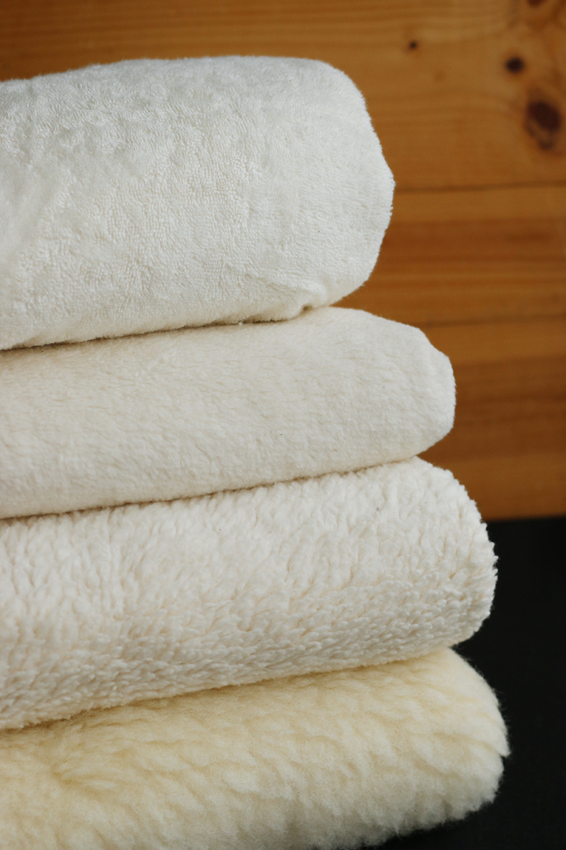 Gaby - Fausse fourrure / Moumoute / Sherpa 100% coton BIO non blanchi écru poils ras
