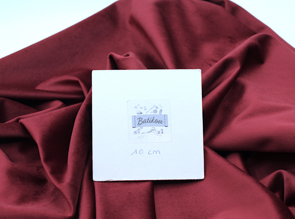 Velours ras coton organique coloris bordeaux